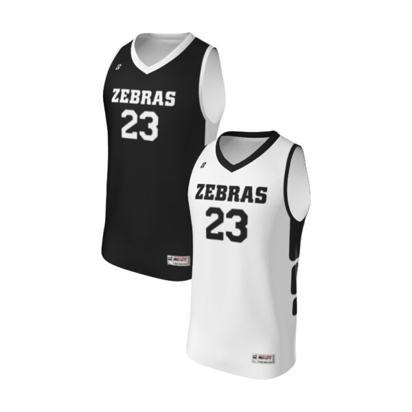 San Jose Zebras Reverse Basketball Jersey Thumbnail