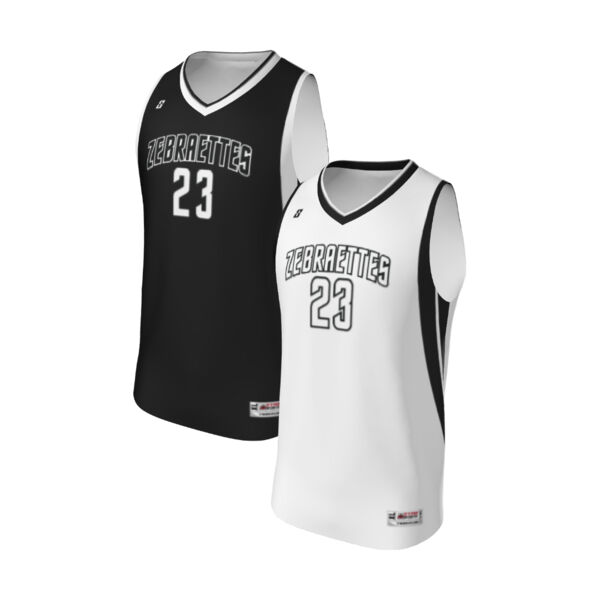 San Jose Zebraettes Reverse Basketball Jersey Thumbnail