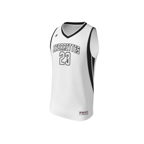San Jose Zebraettes Home Basketball Jersey Thumbnail
