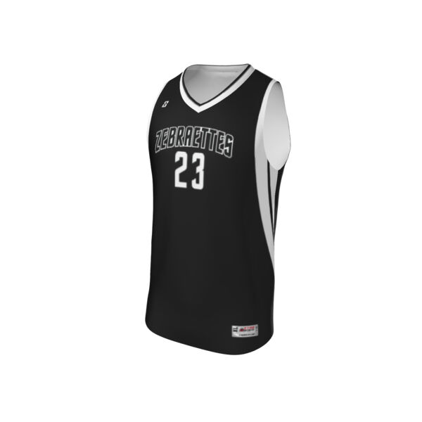 San Jose Zebraettes Away Basketball Jersey Thumbnail